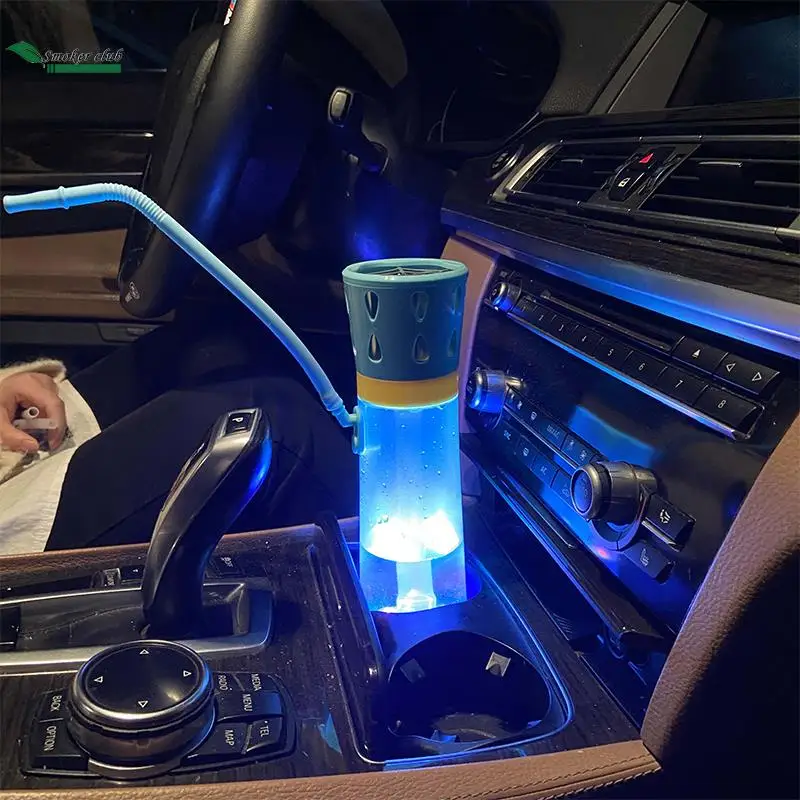 

Small travel Car Portable Hand Hookah Chicha Cup Shisha Sheesha With LED Light Plastic mini Hookah Set smoking accessories Gifts