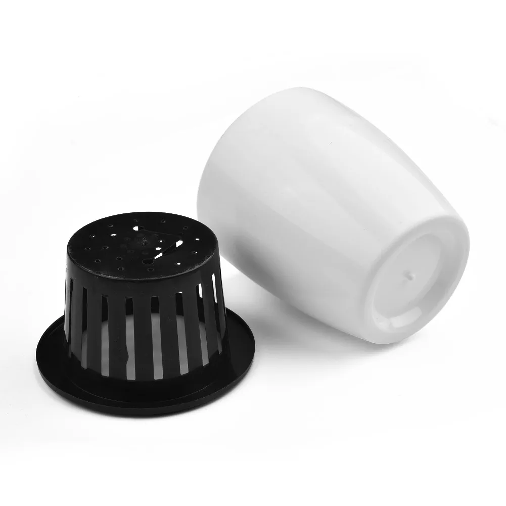 

S/M/L/XL-XXXL Lazy Flower Pot Outer And Inner Pot Imitation Porcelain Series Garden Plastic Self Watering Flowerpot Soil Plantin
