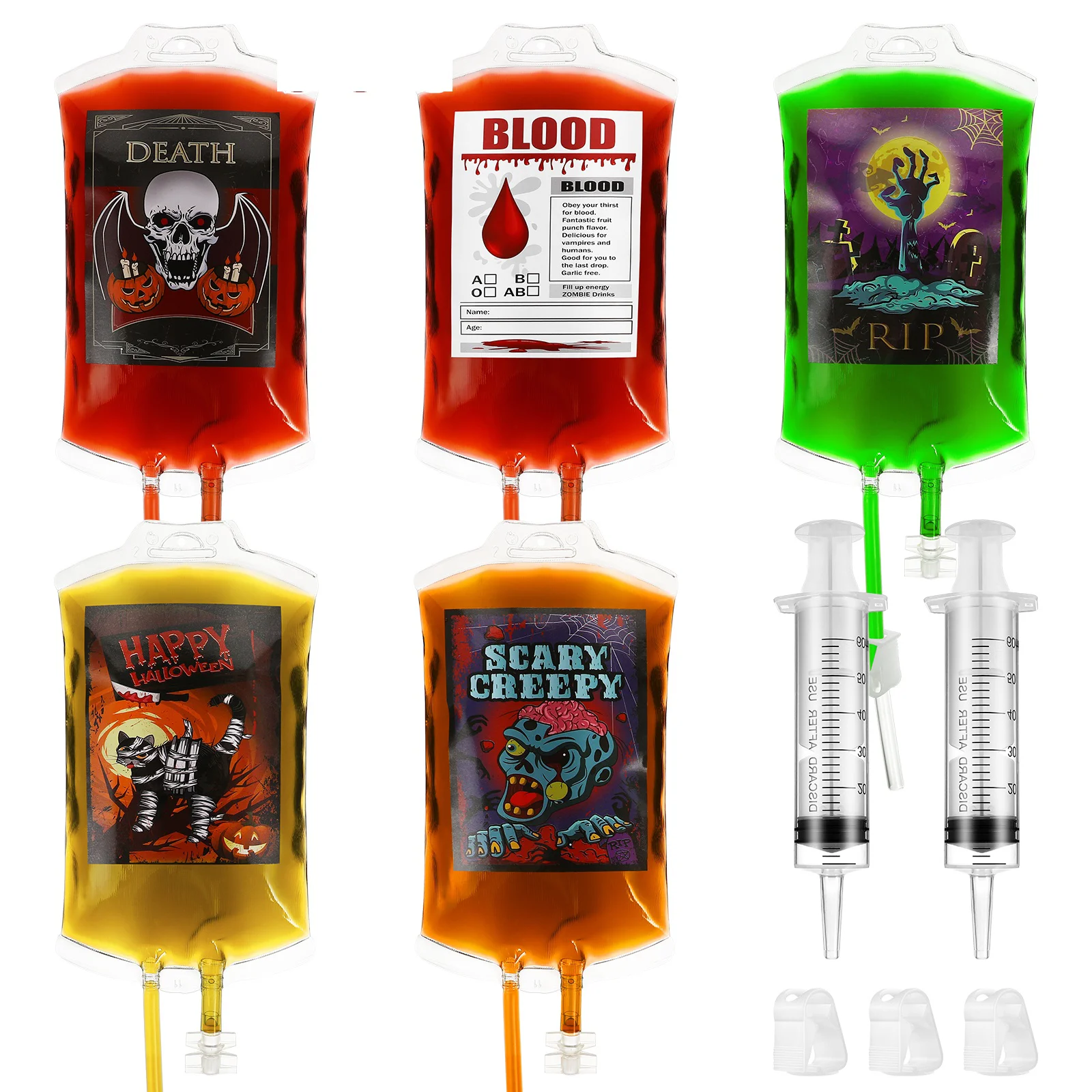 

Cabilock 1 Set Halloween Blood Bags Drink Pouches Halloween Zombie Party Decorations Party Favors