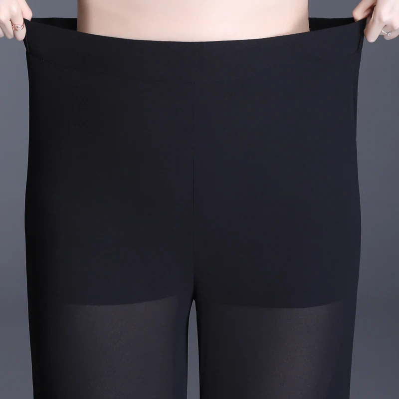 Брюки-клеш ZUZK женские шифоновые однотонные пикантные модные штаны с оборками