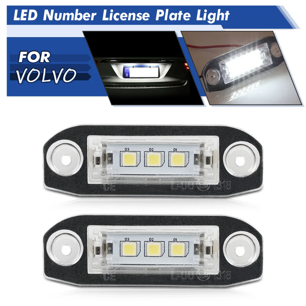Для Volvo S80 XC90 S40 XC60 S60 C70 V50 XC70 V70 Стайлинг автомобиля, стандарт детской номерной знаки, фонарь с 2 шт., CAN-шина без ошибок
