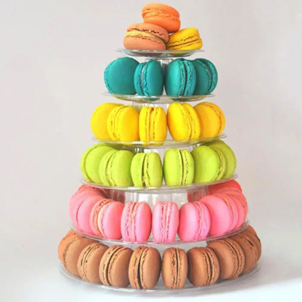 

4/6 Tiers Round Macaron Tower Stand Desserts Cupcake Display Rack Tree Stands Tray For Wedding Birthday Cake Decor E0w1