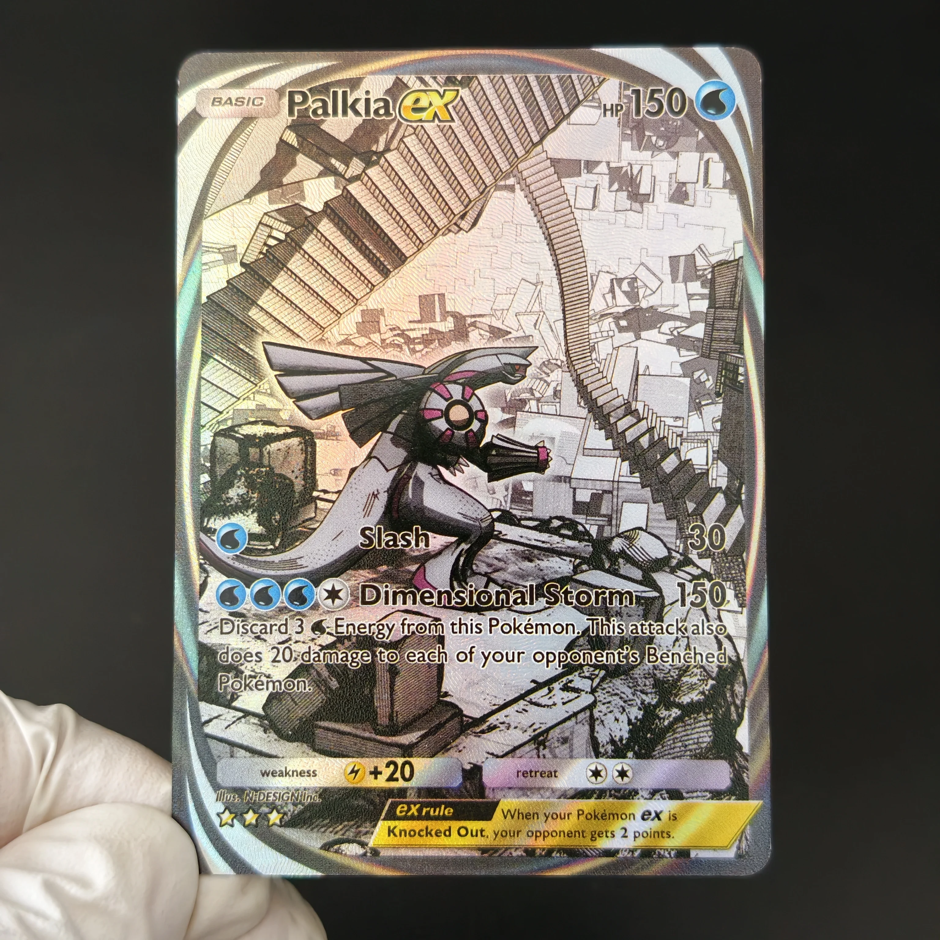 Фото Коллекционная карта PTCG DIY: Карманная карта Charizard ex (английская версия), Pokemon Mewtwo EX, Palkia, Giratina, Eevee, цветная, с текстурой и эффектом мерцания №3
