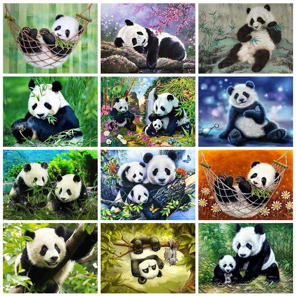 

5D Diy Diamond Painting Chinese Panda Full Rhinestones Embroidery Mosaic Art Cross Stitch Kits Home Decor New Arrivals 2023