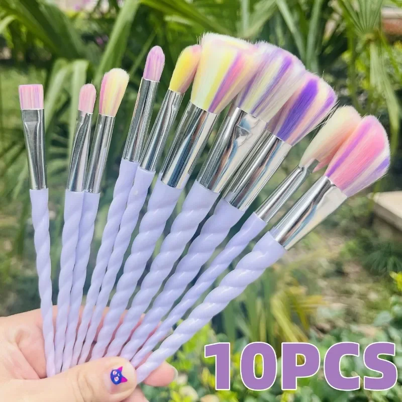 

10 шт., кисти для макияжа с единорогом