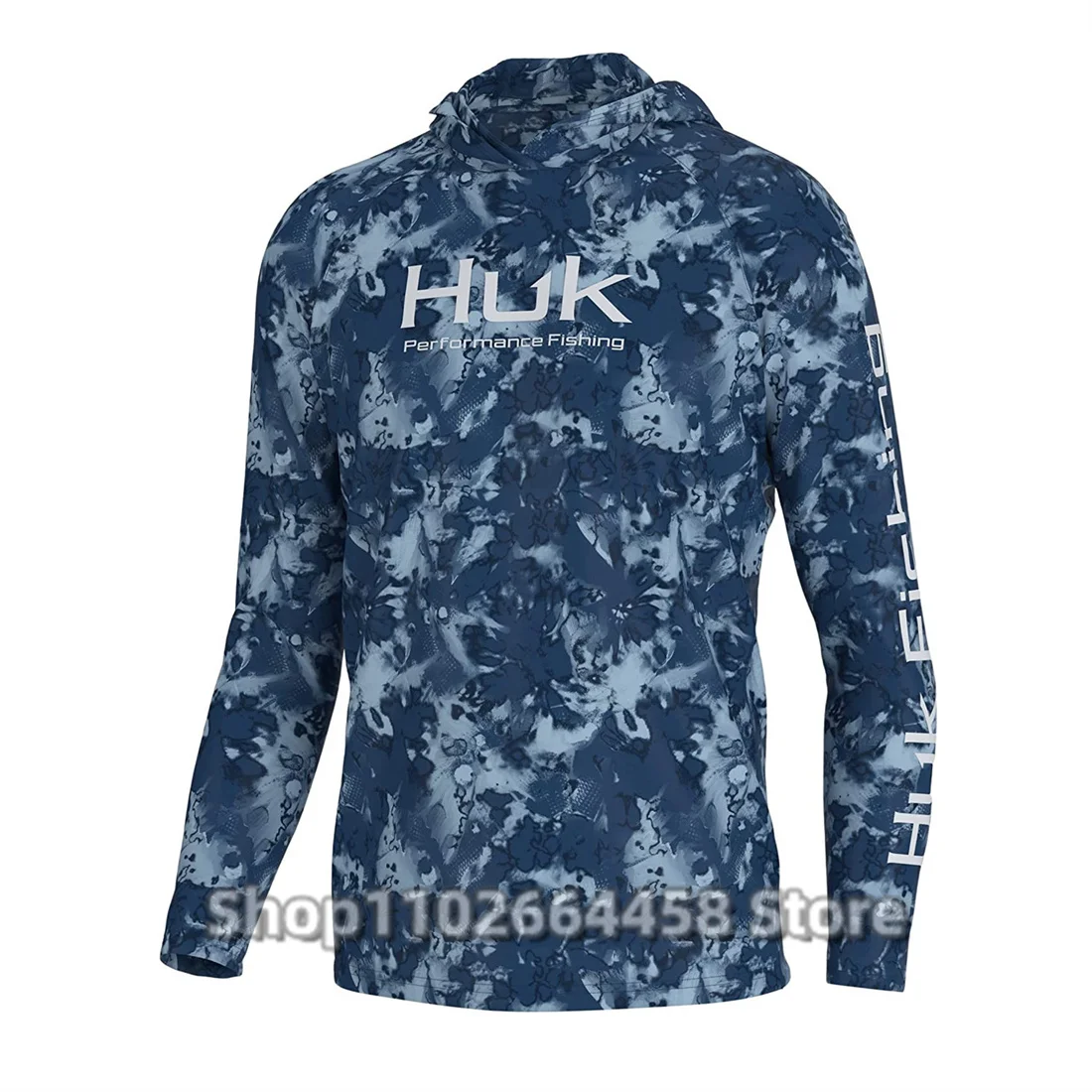 

Neutral Fishing Hooded Shirt HUK Long Sleeve Fishing Shirt Sweatshirt Outdoor Summer Fishing Clothes Uv Protection Fishing Suit