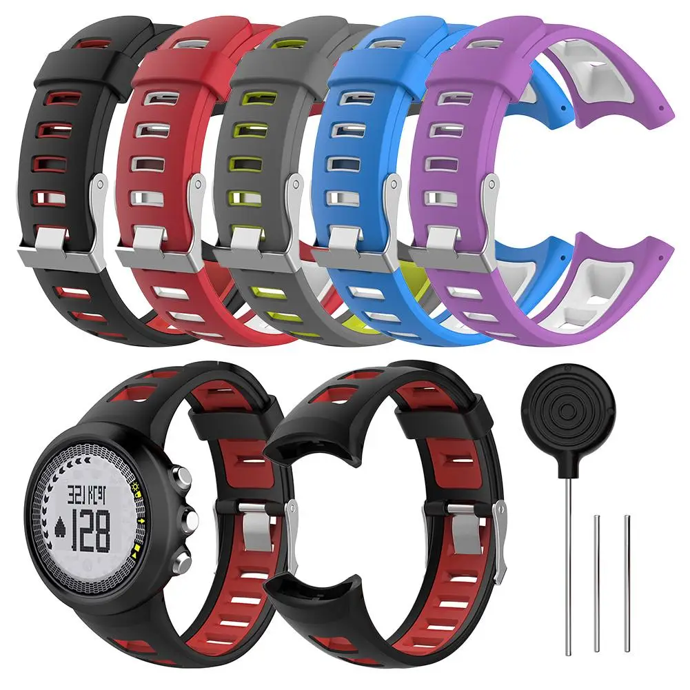 

Sport Watch Band Silicone Watch Strap Wristband For SUUNTO Quest M1 M2 M4 M5 M Series Smart Watch Dual Colors bands