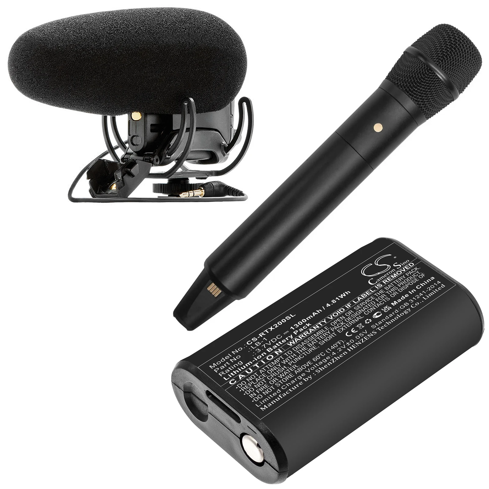 

CS 1300mAh Battery For Rode LB-1 Performer TX-M2 VideoMic Pro+