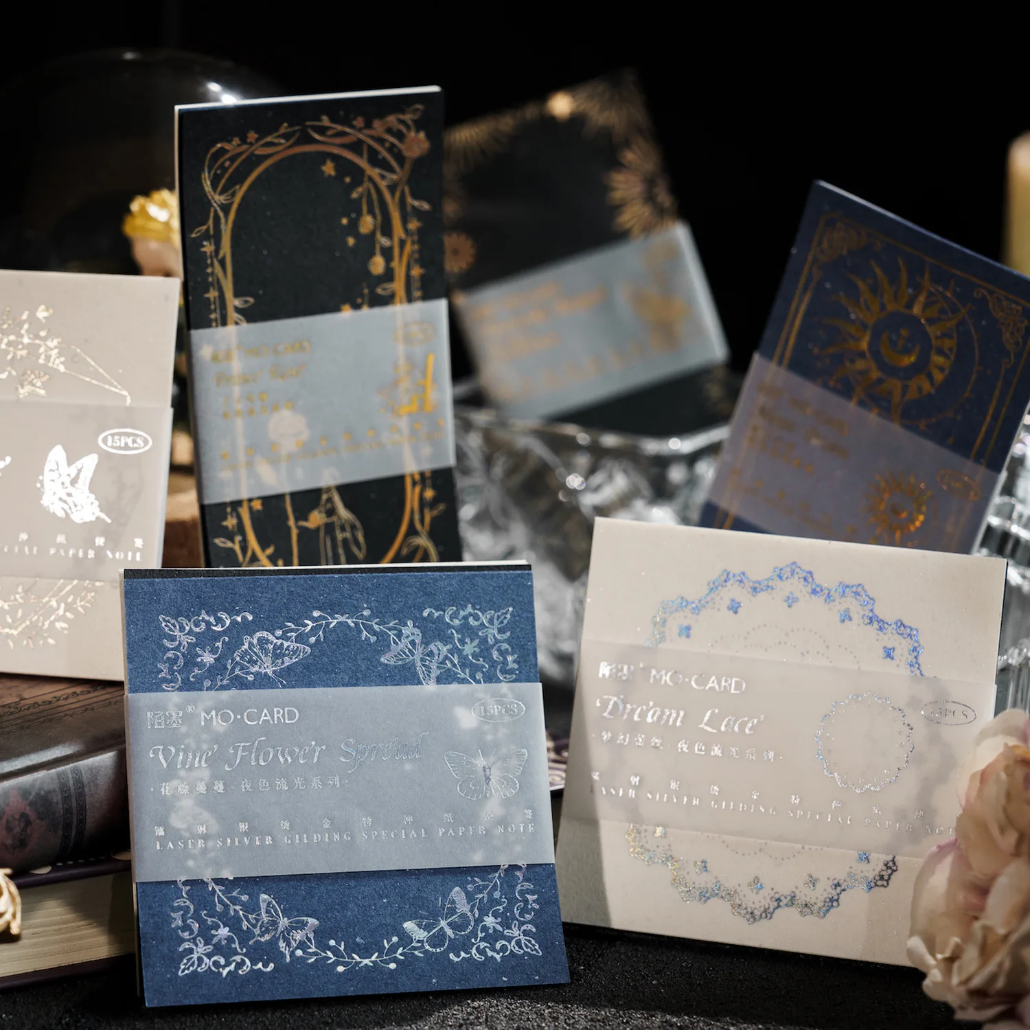 

15pcs/lot Memo Pads Material Paper Night Flow Junk Journal diary Scrapbooking Background Decoration Paper