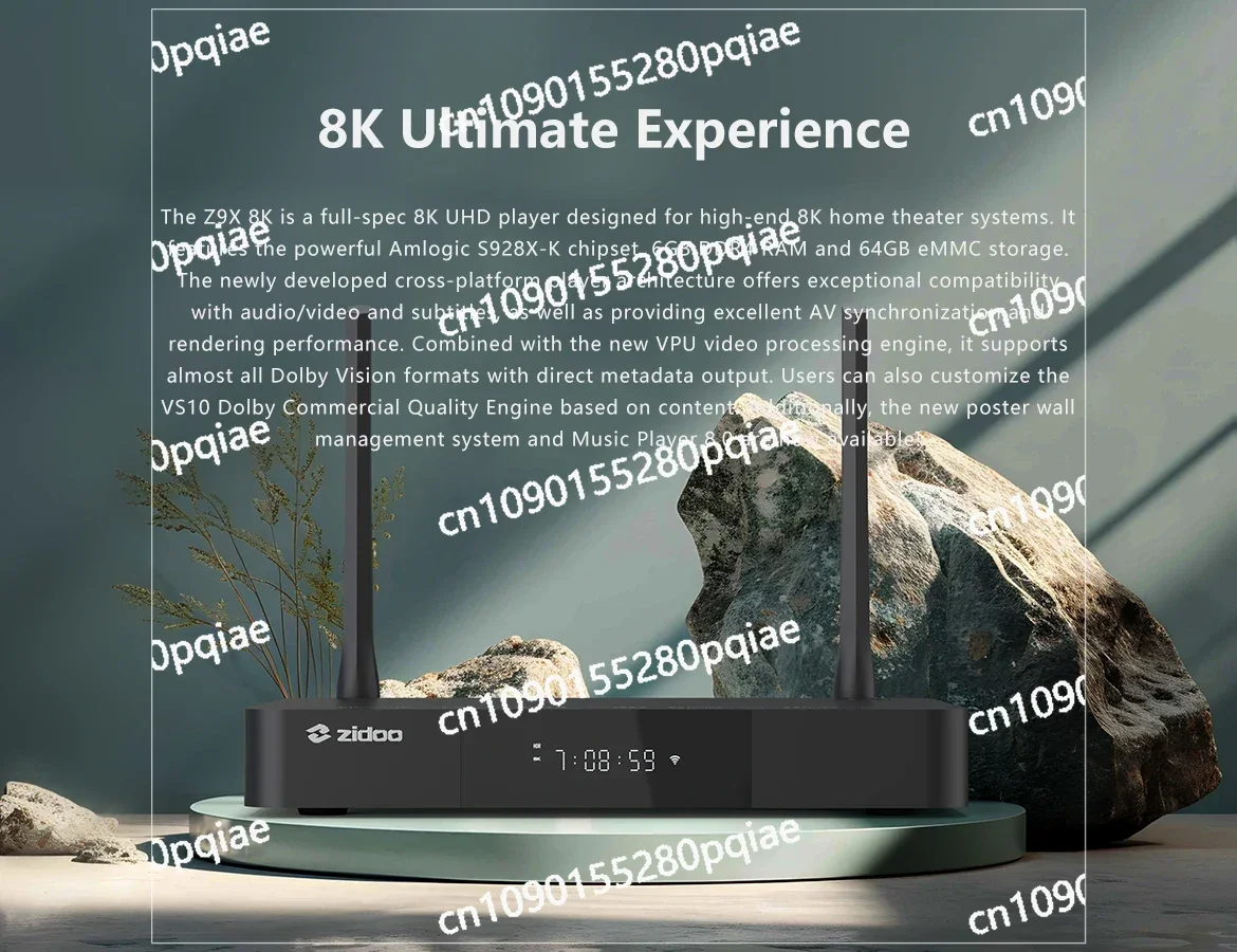 Медиаплеер Zidoo Z9X 8K-8K HDR ОС Android 11 процессор Amlogic S928X-K 6G + 64G видеодвигатель VPU и