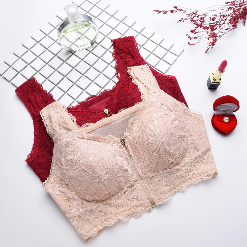 

Бюстгальтер без косточек, женское Полноразмерное нижнее белье с застежкой спереди, легкие мягкие кружевные пуш-ап 32 34 36 38 40 42 A B C D