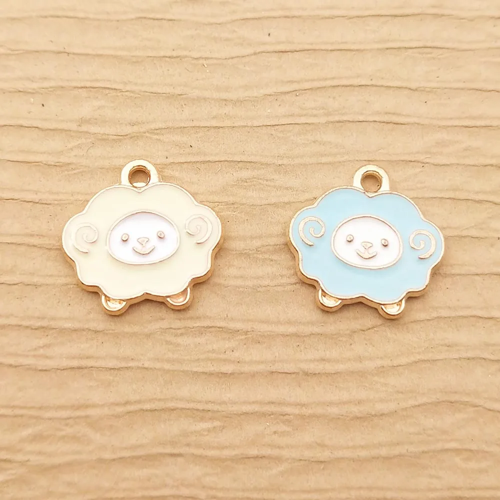 10pcs Enamel Sheep Charm for Jewelry Making Earring Pendant Bracelet Necklace Charms Diy Accessories Craft Supplies - купить по