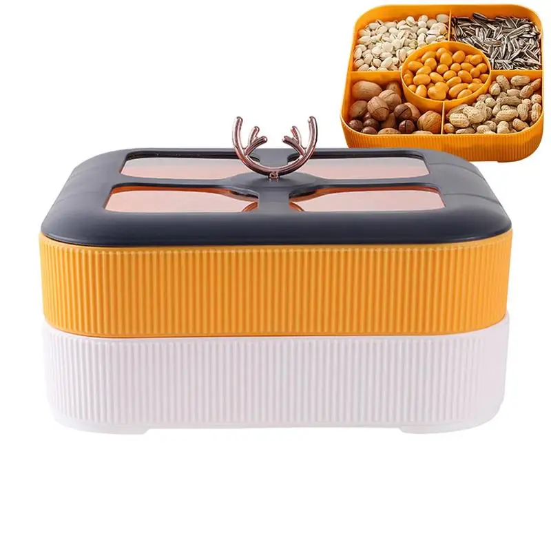 

Veggie Tray With Lid Multifunction Snack Storage Box And Dish Snack Serving Tray Party Serving Platter For Cookies