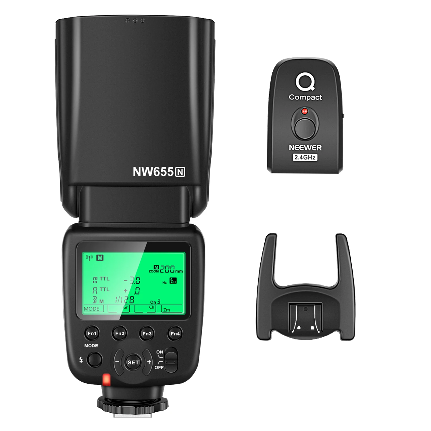 

Neewer NW655 Camera Flash, 2.4G HSS GN58 Wireless Flash with Trigger For Nikon D700 D7500 D7000 D7100 D90 D600 D610 D4 Z7 D7200