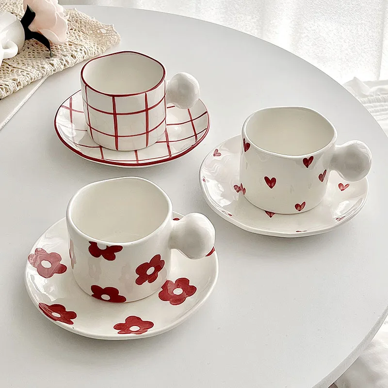 

Кофейная чашка в Корейском стиле 2023, креативная кружка, керамические чашки для молока, фарфоровые кофейные чашки, оптовая продажа керамичес...