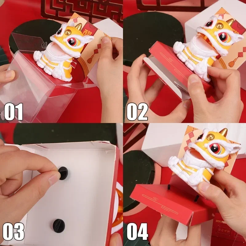 Китайская танец Лев Стайлинг Автомобильные украшения на солнечной энергии