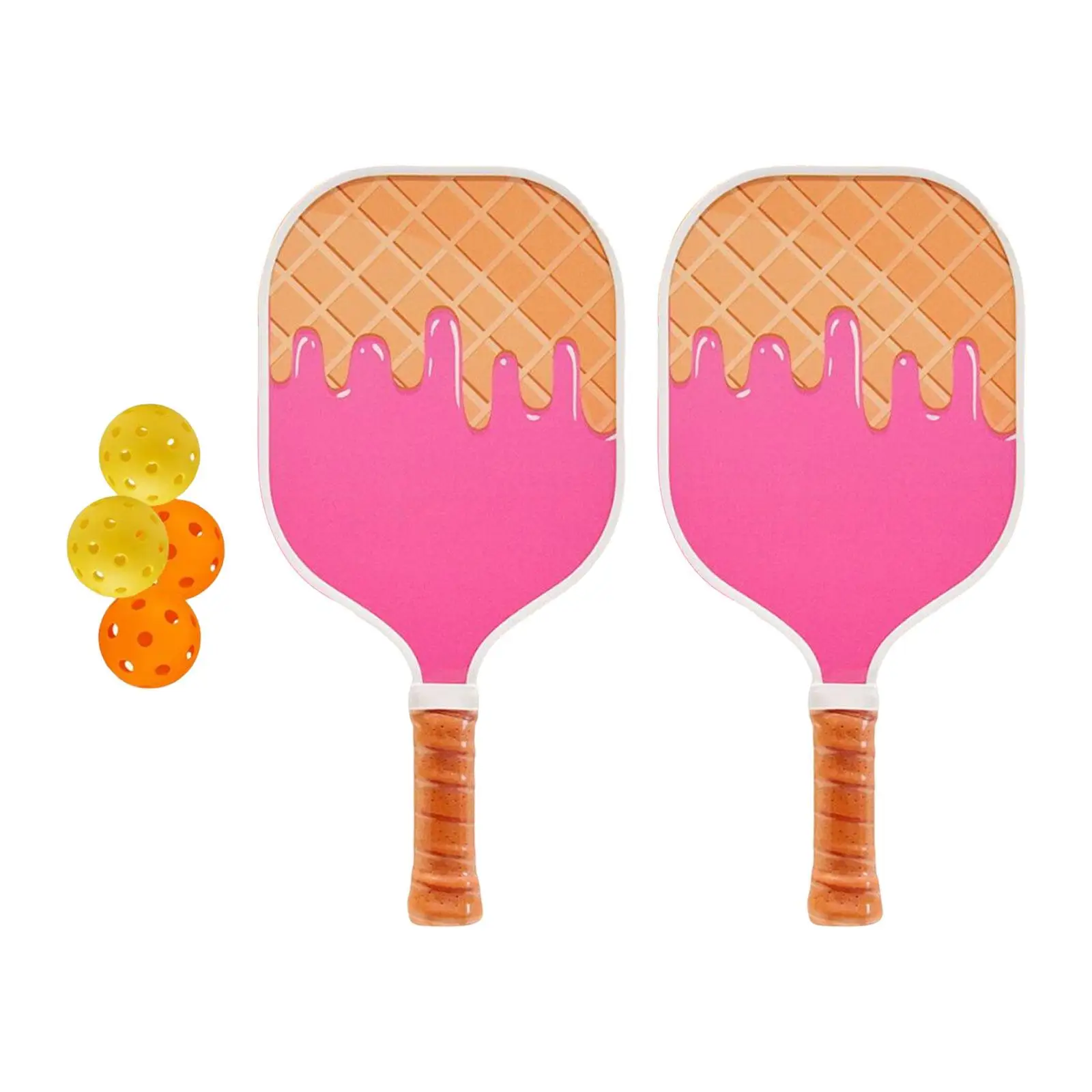 

Pickleball Paddle Set 4 Pickleballs with Comfort Grip Racquets for Sports