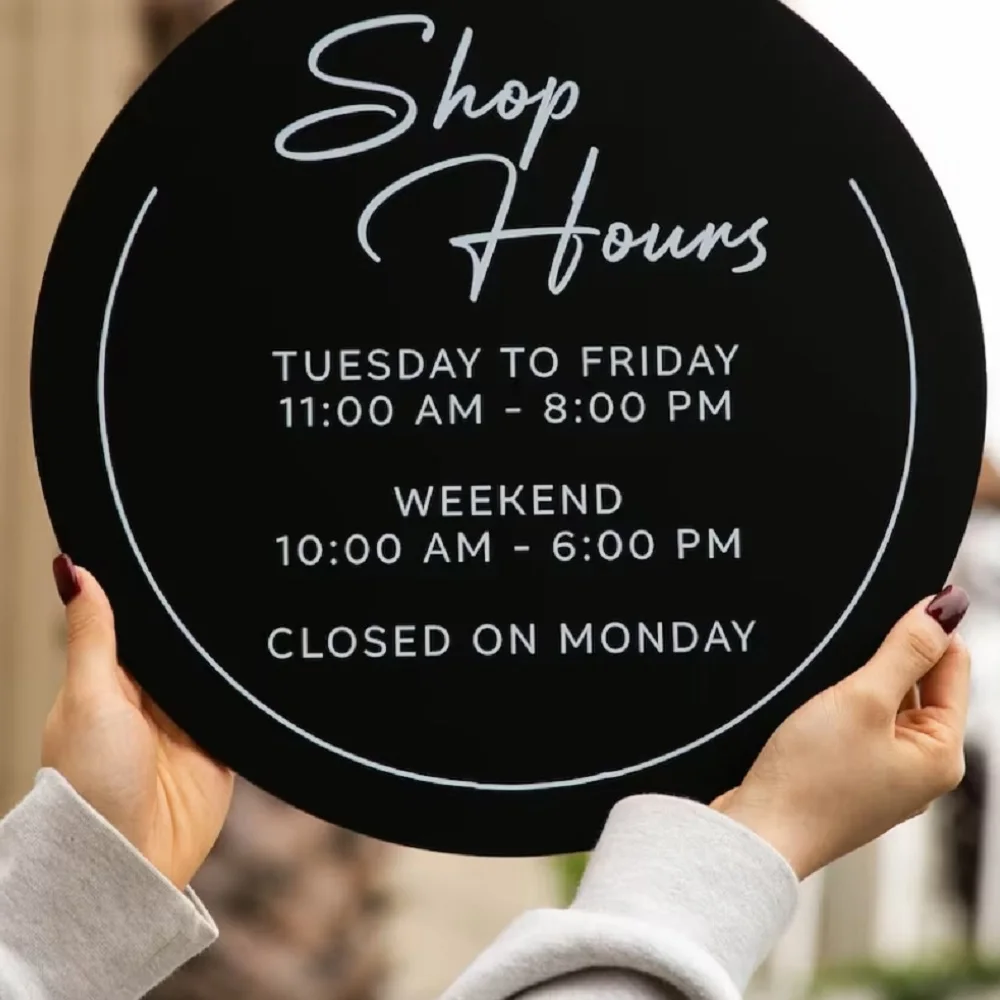 Круглые подвесные акриловые знаки для спа-салонов рабочие рабочее время