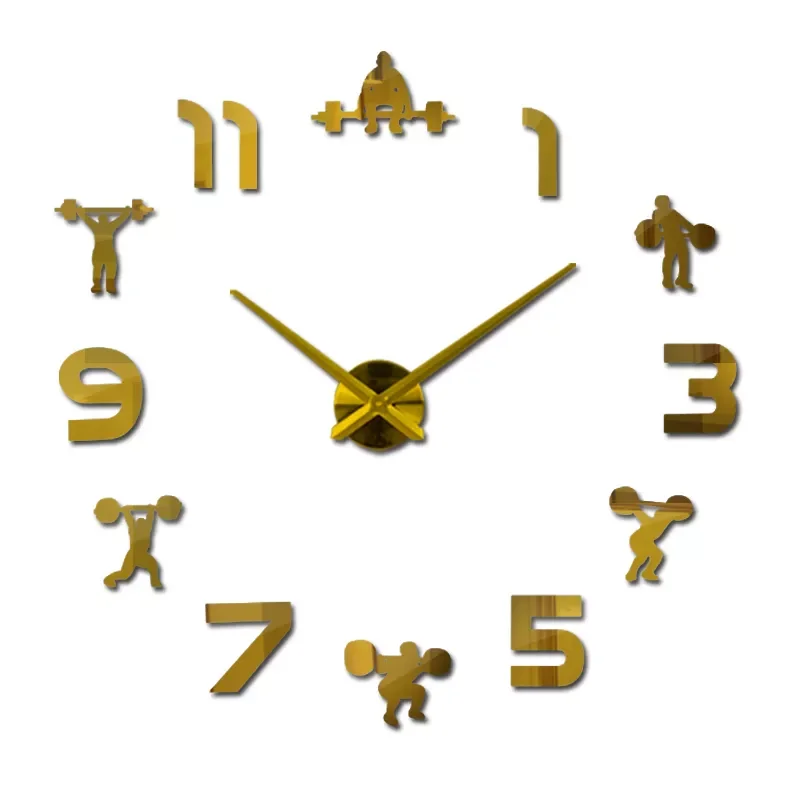 

New design watch clock Living Room Quartz Acrylic Mirror effect home decoration Wall sticks still life style