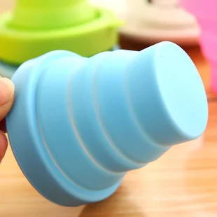 20Pcs/lot Food Grade Water Cup Protable Solid Color Silicone Cups Folding Gargle For Outdoor Travel Drinkware Tools - купить по