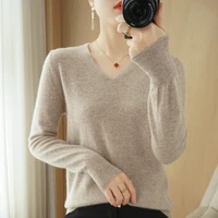 spring autumn new cashmere sweater womens v neck sweater casual loose korean style fashion pullover thin knitted bottoming shir