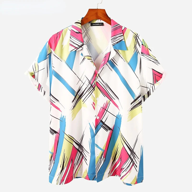 

Men's shirt casual printed streetwear lapel short sleeve Hawaiian vacation shirts 2022 summer breathable shirts S-5XL