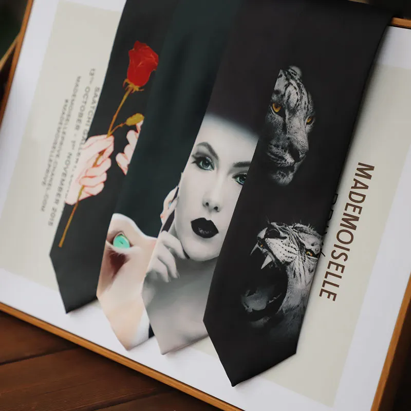 Оригинальные очаровательные галстуки с принтом для мужчин и женщин повседневная