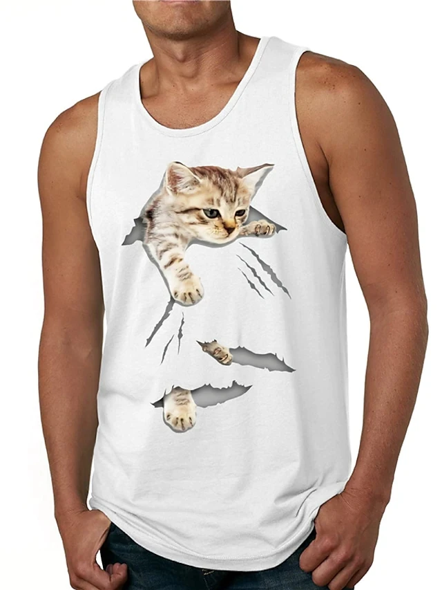 Майка мужская с круглым вырезом повседневная дизайнерская рубашка без рукавов