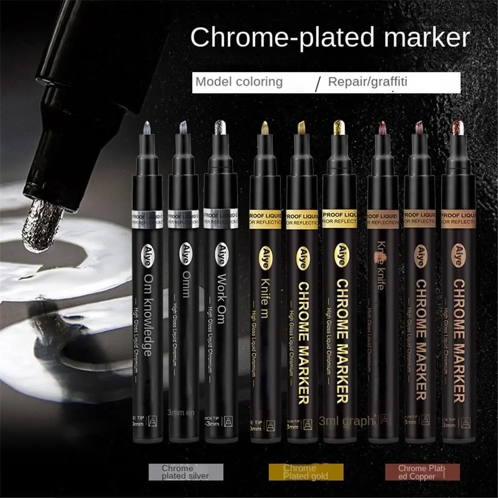 

Diy Metal Pen Model Coloring Chrome Marker Pen Mirror High-gloss Electroplating Pen