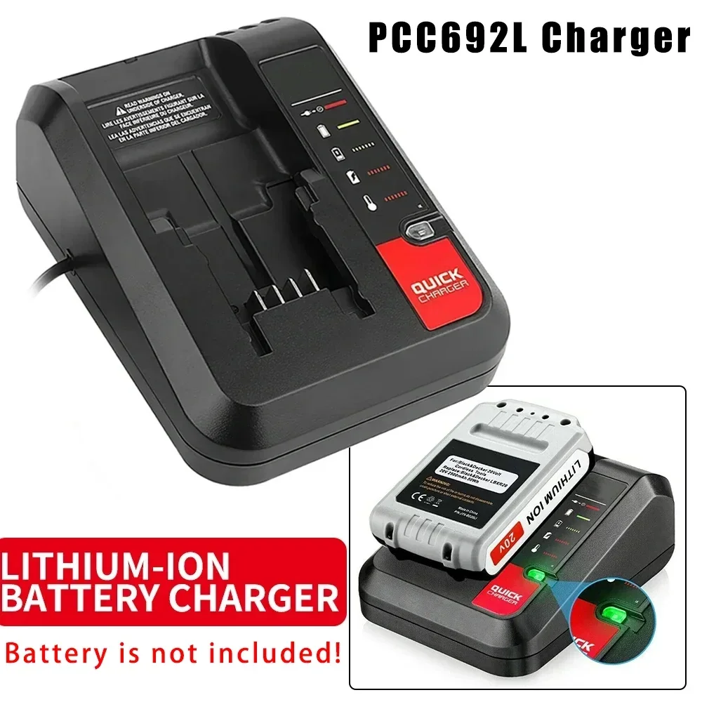 PCC692L Lithium Battery Charger For Black Decker Porter Cable for Stanley 10.8V-20V PCC690L FMC692L FMC690L FMC688 FMC686