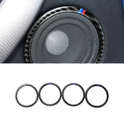 4x Настоящее углеродное волокно дверь аудио динамик кольцо наклейка громкий динамик отделка для BMW 3 серии F30 3GT F34 2013 2014 2015 2016 2017 2018