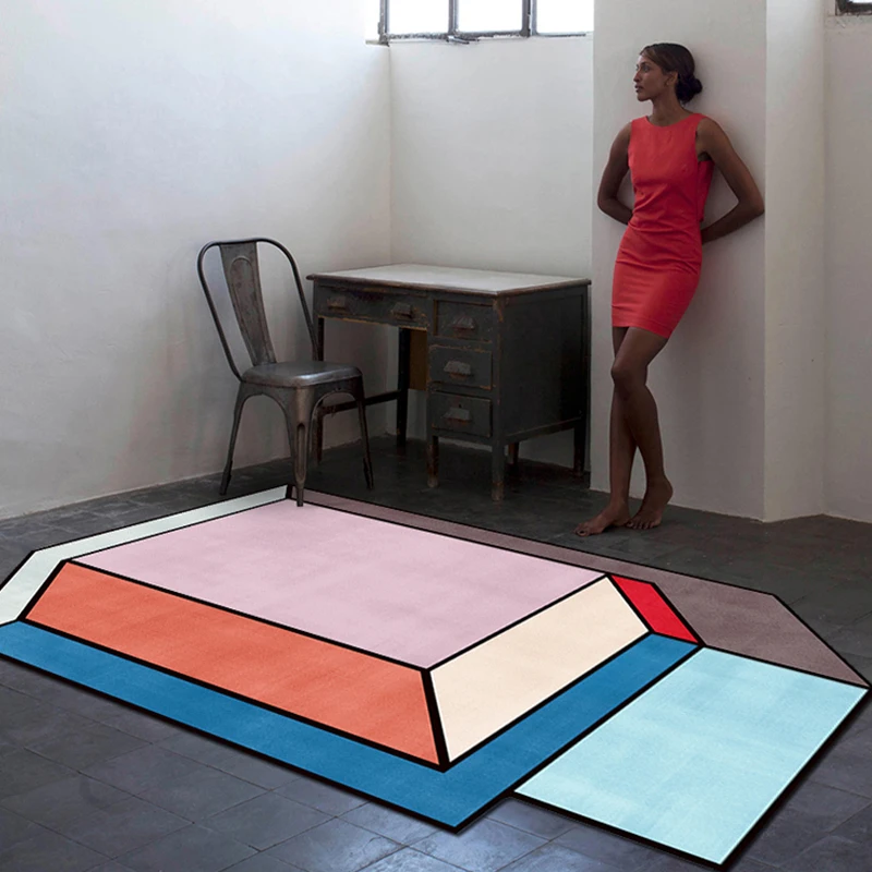 

Квадратные 3D фотообои для гостиной, спальни, декоративные напольные коврики, утолщенные плюшевые большие коврики, Необычные оригинальные коврики