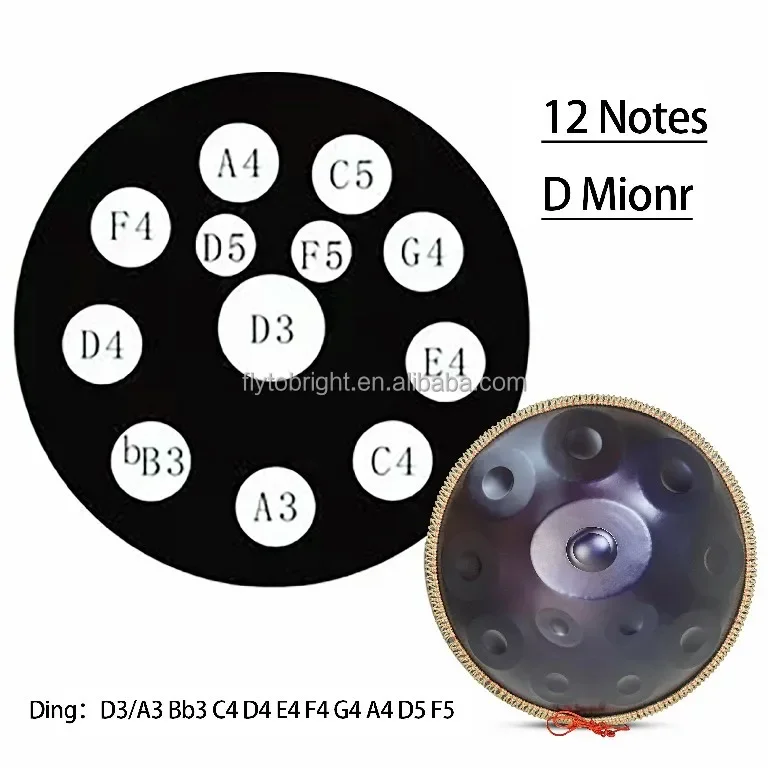 OEM-на заказ 12-нотный барабанный инструмент 432/440 Гц D Minor Krud для начинающих с чехлом