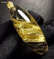 natural gold rutilated quartz pendant necklace barrel 3515mm brazil rutilted women men jewelry aaaaaaaa