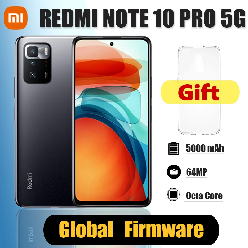 Glabal Firmware Xiaomi Redmi Note 10 pro 5G Cellphone，Cell Phone NFC Smartpone Android 11- 6.5