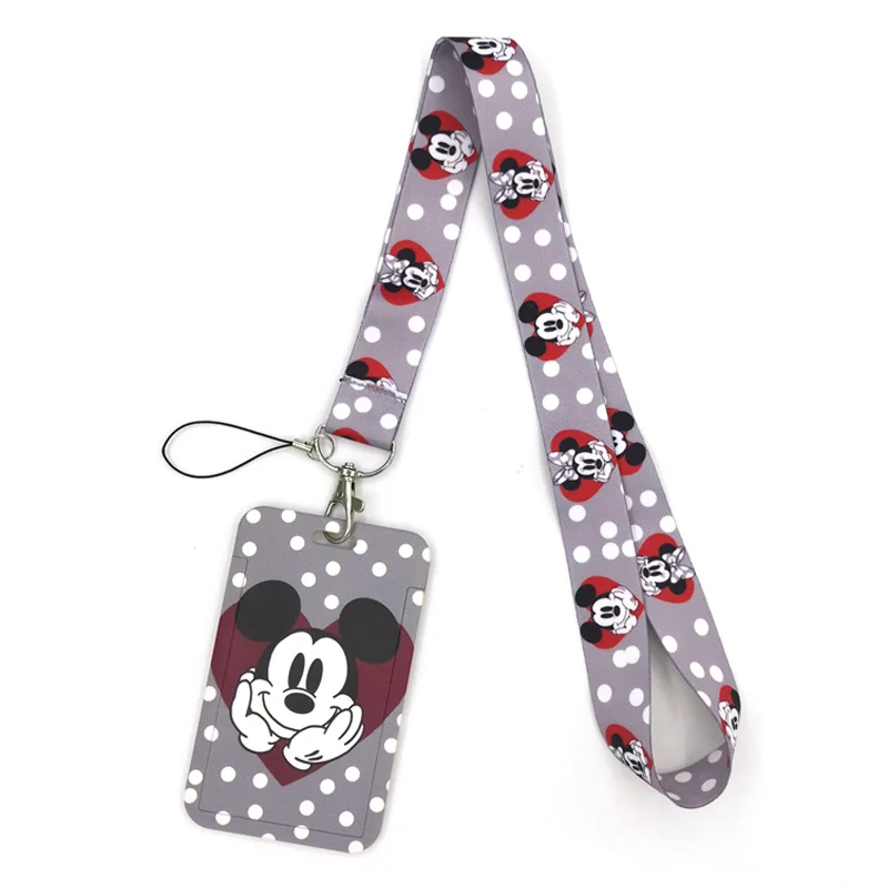 

Mickey Mouse Key lanyard Car KeyChain ID Card Pass Gym Mobile Phone Badge Kid Key Ring Holder Jewelry Decorations