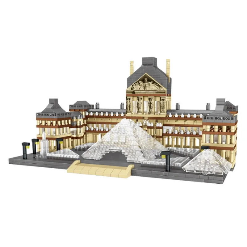 

8040 World Architecture Mini Building Blocks Paris Louvre Museum 3D Model DIY Diamond Bricks Toy for Children Gifts