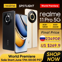 [World Premiere] realme 11 Pro 100MP SuperOIS Camera 6.7''120Hz Curved Vision OLED Display 67W SuperDart Charge with 5000mAh NFC