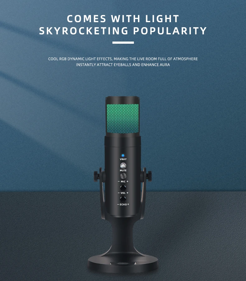 Металлический USB конденсаторный микрофон для ноутбука ПК компьютера пения игр