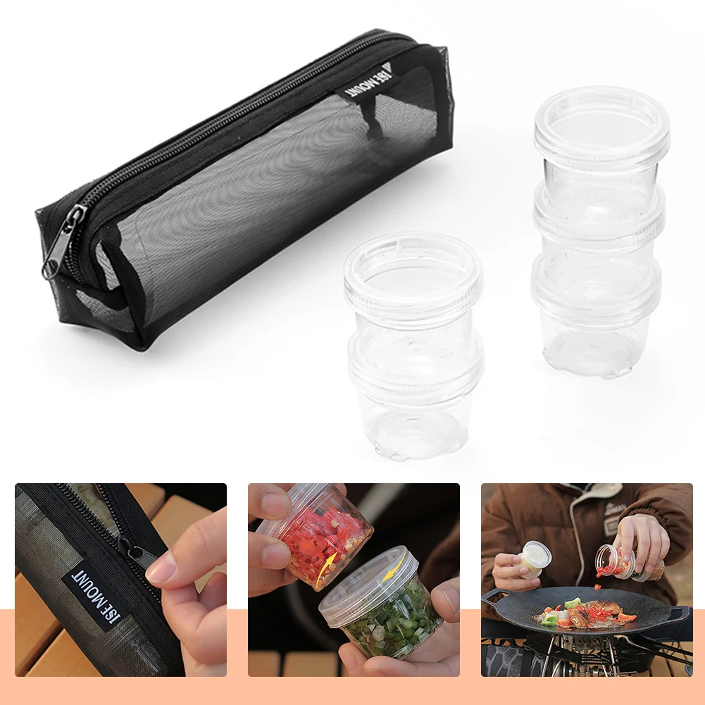 Набор контейнеров для приправ с 5 прозрачными бутылками сумка хранения контейнер