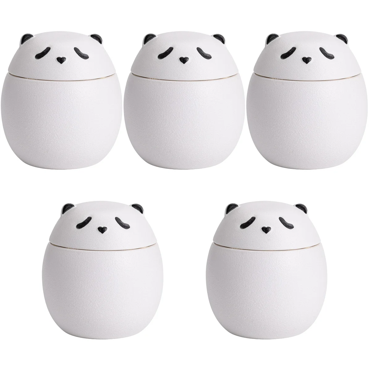 

5x Ceramic Home Cartoon ceramic candy jar household tea Loose Tea Jar Tea Storage Can multi-function storage
