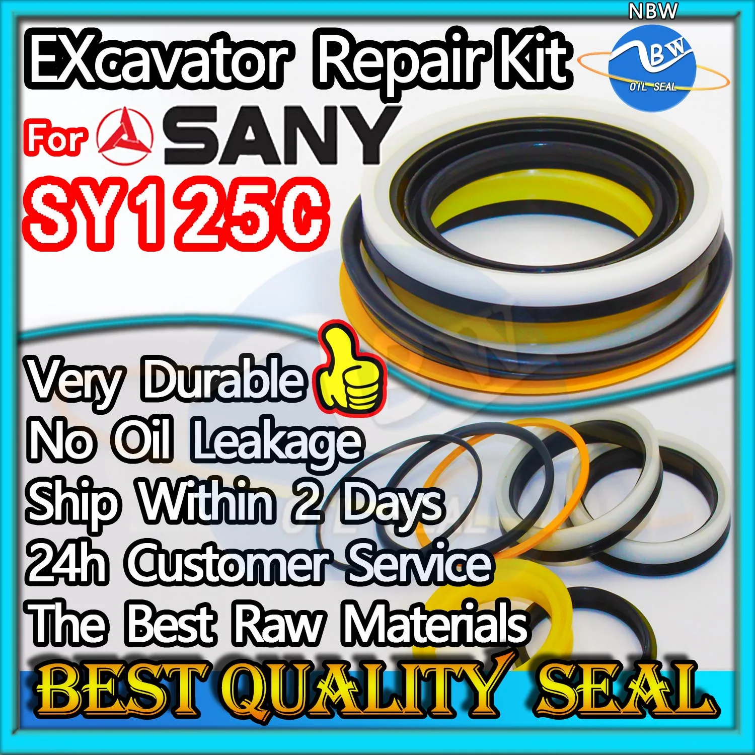 

For Sany SY125C Seal Kit Excavator Repair Oil High Quality Center Joint Gasket Nitrile NBR Nok Washer Skf Service Track Spovel
