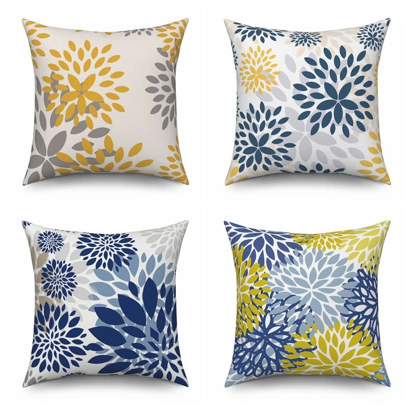 

Boho Flowers Pillowcase Decorative Polyester Flax Space Art Cushion Cover Throw Pillow Sofa Pillowcover Living Room Home Decor