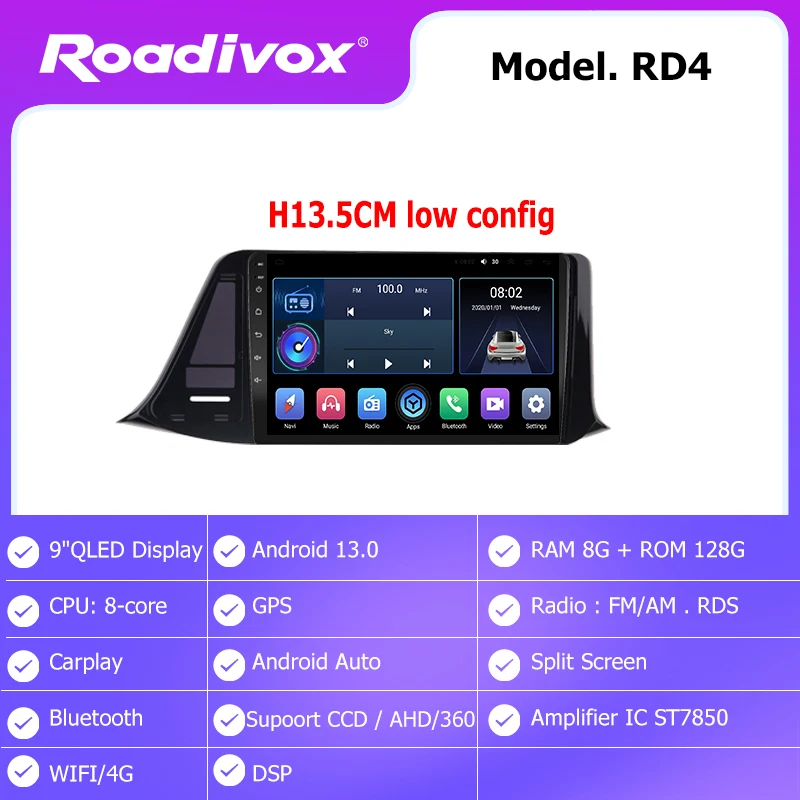 

Автомобильная магнитола roadivox Android для Toyota C-HR CHR RHD 2016 2020 Стерео GPS навигация видео мультимедийный плеер магнитофон