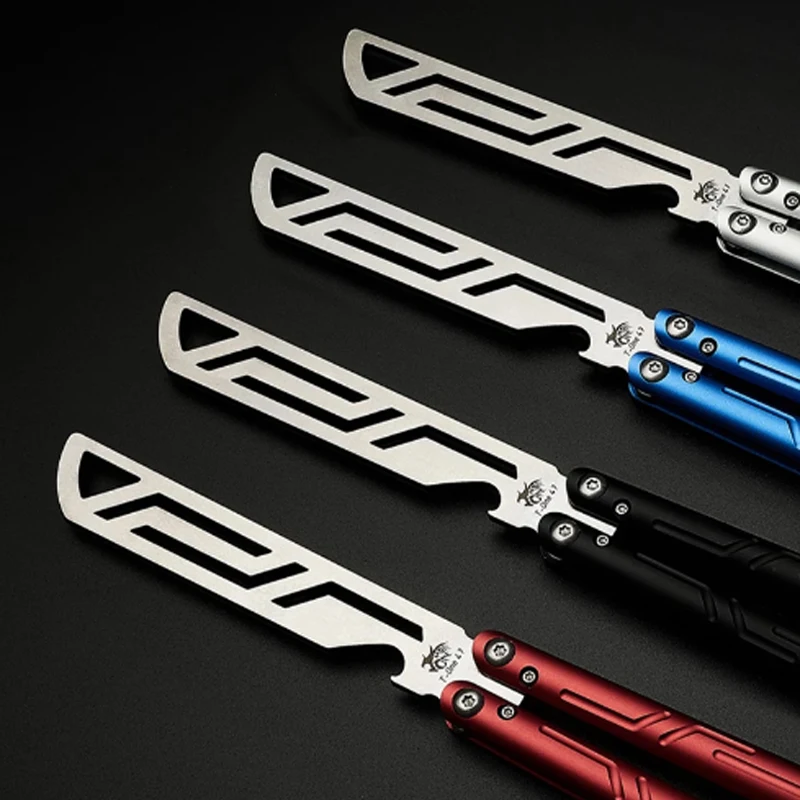 

Beginner Not Edged Butterfly Training Knife, CNC Integrated Handle Sleeve System EDC Balisong for Self-Defense