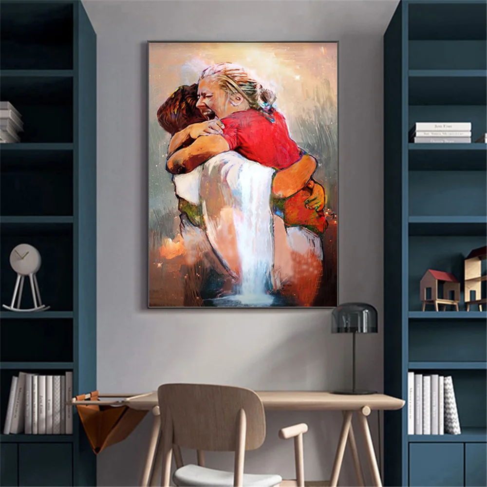 

HD Prints Modern Canvas Painting Mother And Son Embrace Wall Art Pictures Poster Bedroom Modular Nordic For Home Decoration