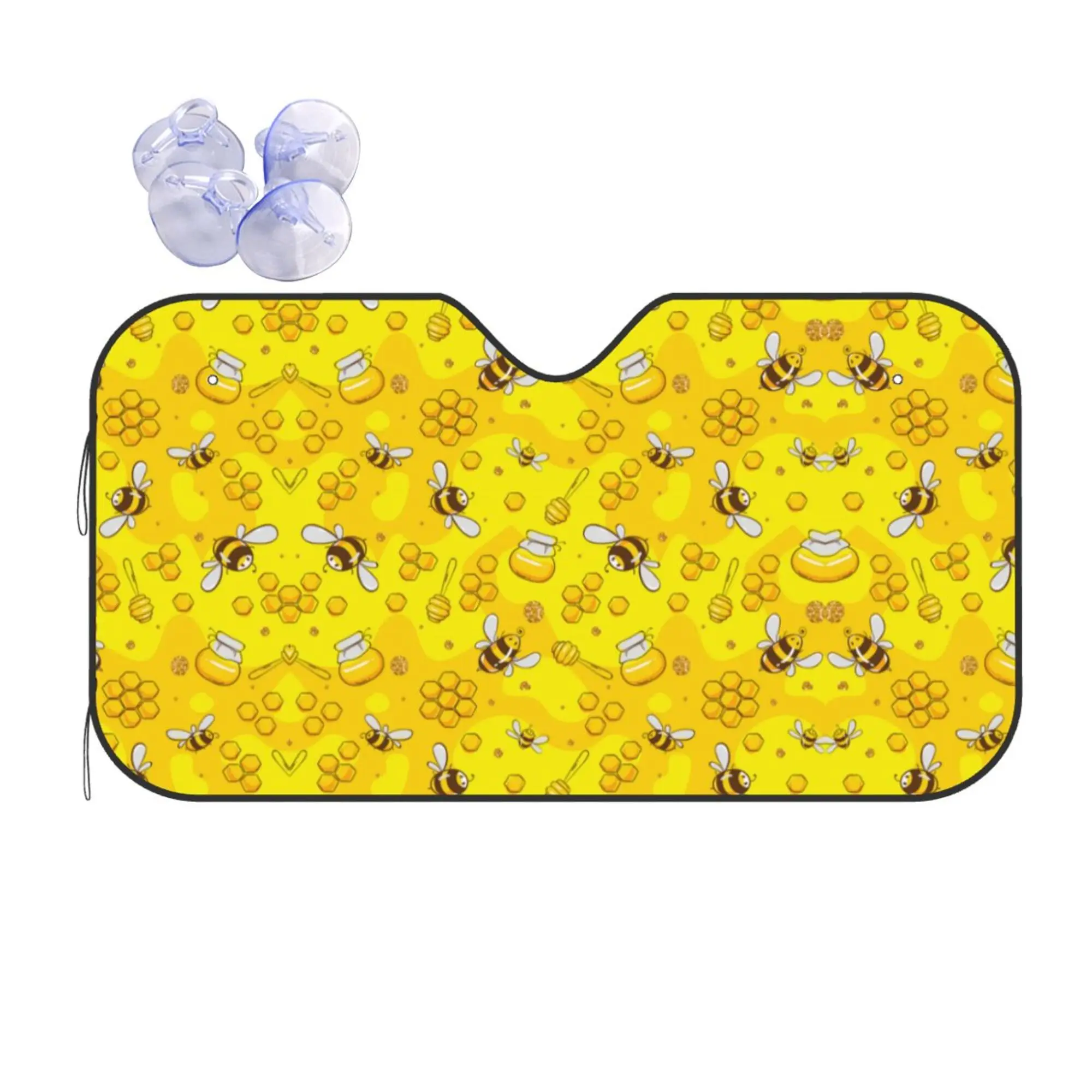 

Bee and Flowers Sun Shade for Car Animals Pattern Car Accessories Car Sun Protector Window for Men Women 130x70cm/140x76cm
