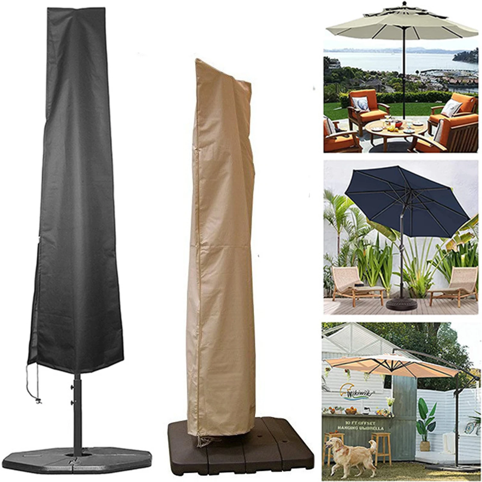 

Водонепроницаемый чехол для зонта из ткани Оксфорд, садовый погодозащищенный зонтик с консолью для патио, аксессуары от дождя