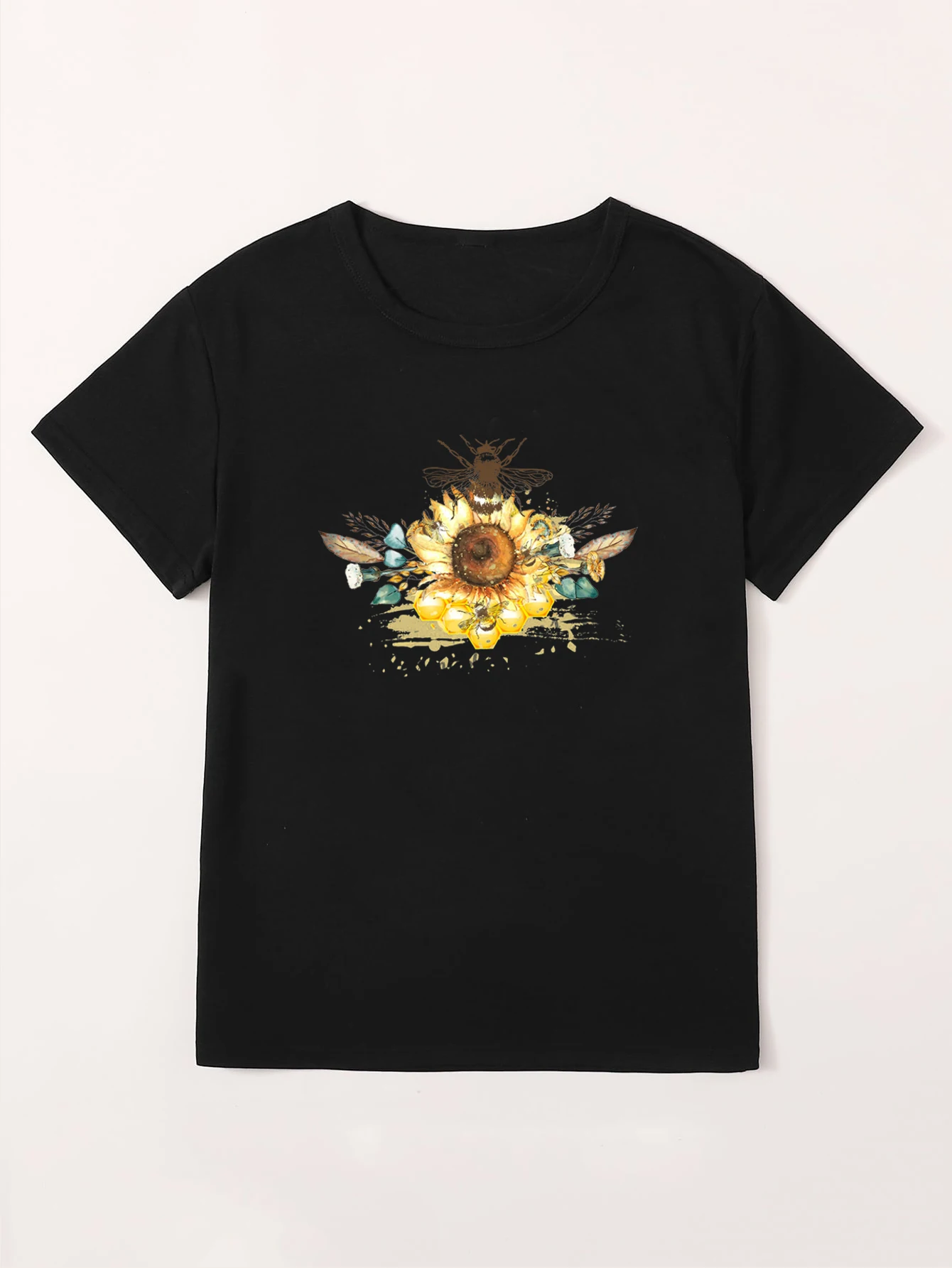 

Bee Fashion Women Blouses 2022 Elegant Summer Tops Women Rock Monclair Short Sleeve Tees Stranger Sthings Crop Top Sexy Sweaters