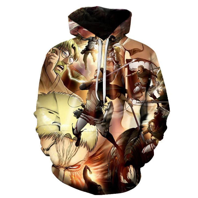 

3D Attack on Titan Men Women Hoodies Hooded Casual Hip Hop Streetwear Long Sleeves Sweatshirts Boys Girls AutumnTops Coats